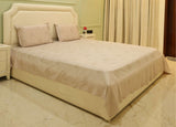 Ivory Elegance Self-Design King Bedsheet Set