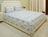 Glacier Mist Geometric King Bedsheet Set