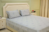 Misty Blue Grace Self-Design King Bedsheet Set