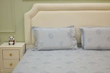 Misty Blue Grace Self-Design King Bedsheet Set