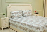 Soft Mist Meadow Floral King Bedsheet Set