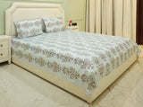Soft Mist Meadow Floral King Bedsheet Set