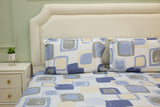 Cool Azure Mosaic Geometric King Bedsheet Set