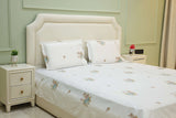 Aroma Floral Embroidered King Size Bedsheet Set