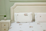 Blush Bloom White Floral King Bedsheet Set