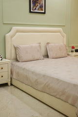 Ivory Elegance Self-Design King Bedsheet Set