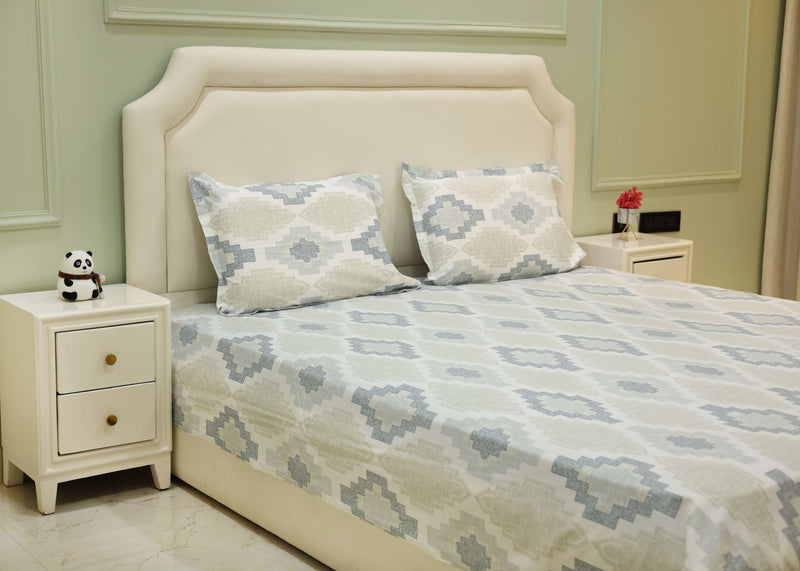 Icy Dune Geometric King Bedsheet Set