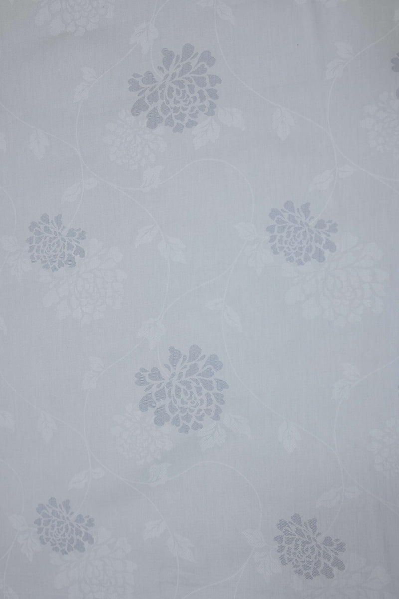 Misty Blue Grace Self-Design King Bedsheet Set