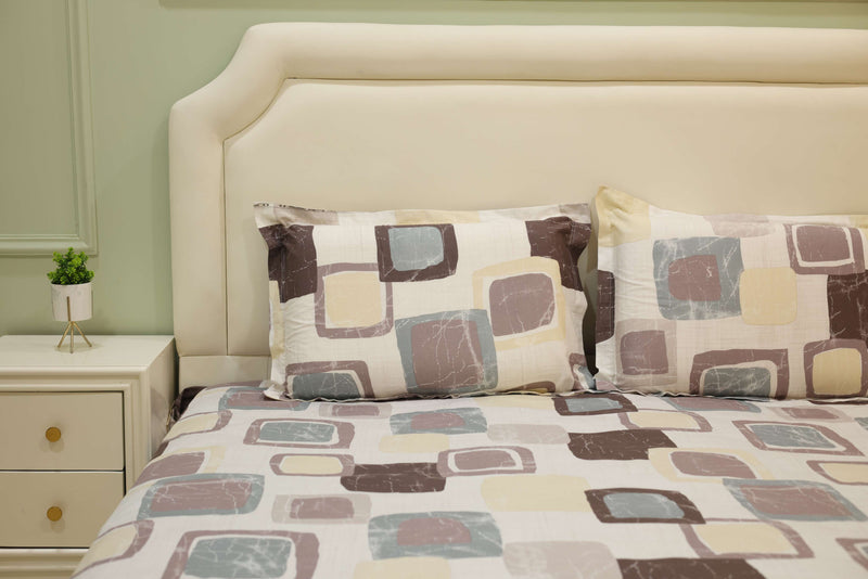 Retro Blocks King Bedsheet Set