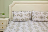 Earthy Motifs Bloom Printed King Bedsheet Set