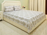 Earthy Motifs Bloom Printed King Bedsheet Set