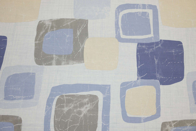 Cool Azure Mosaic Geometric King Bedsheet Set