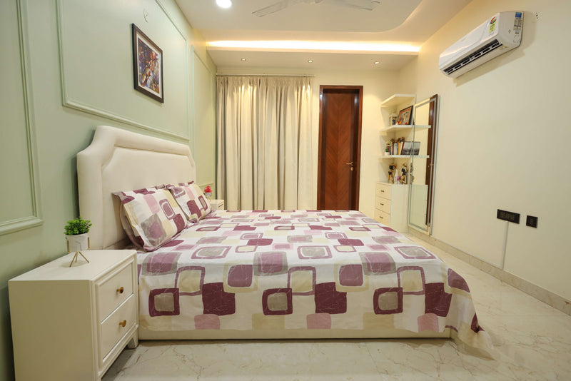 Blush Rosé Mosaic Geometric King Bedsheet Set