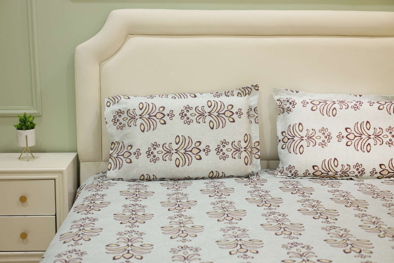Ivory Blossom King Bedsheet Set