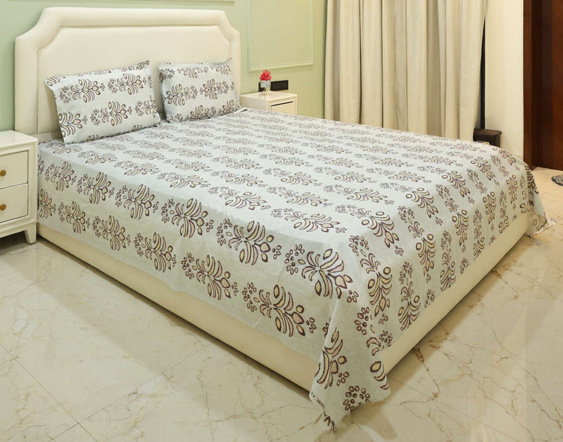 Ivory Blossom King Bedsheet Set
